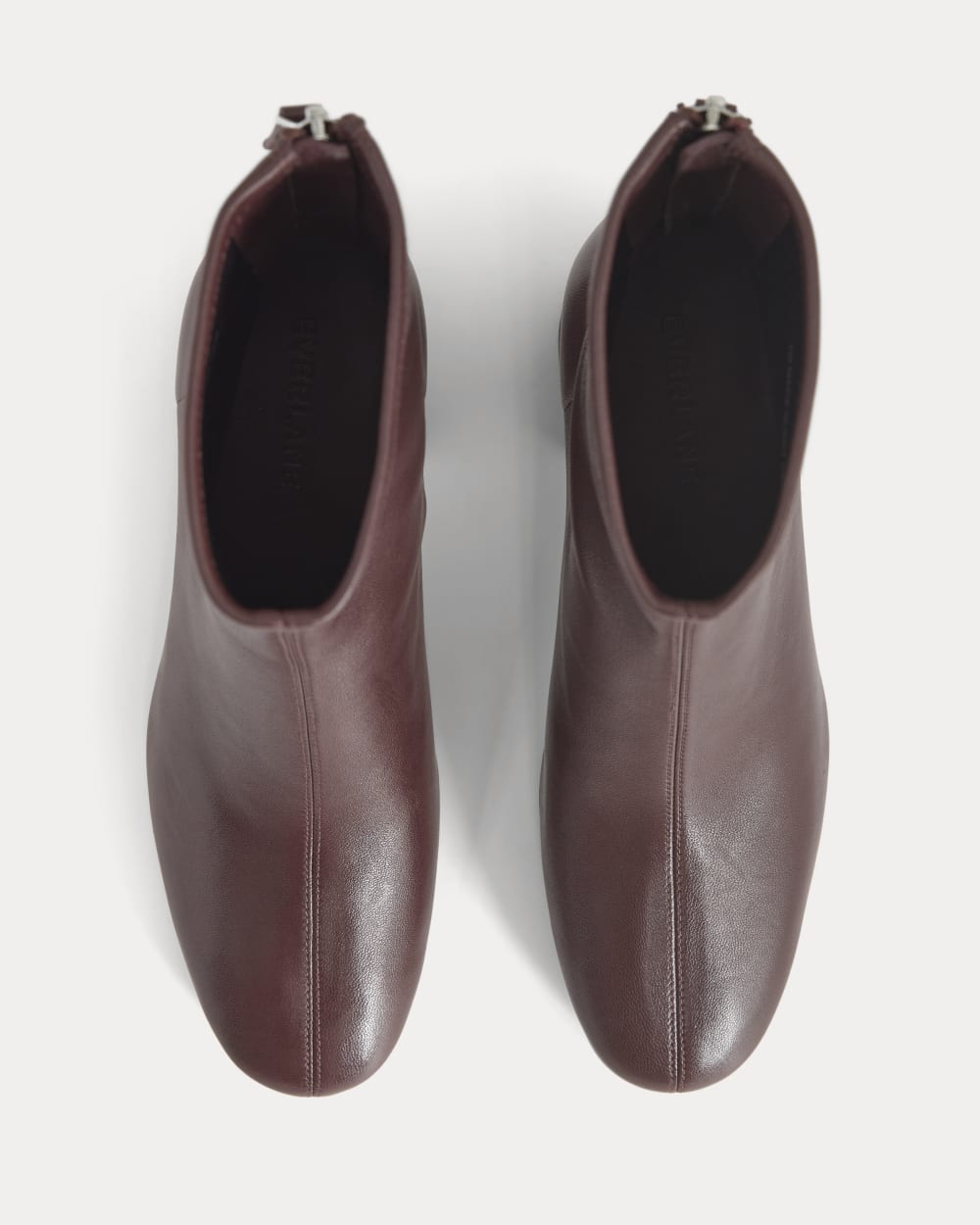 Leather Curved-Heel Boot | Burgundy - Image 3