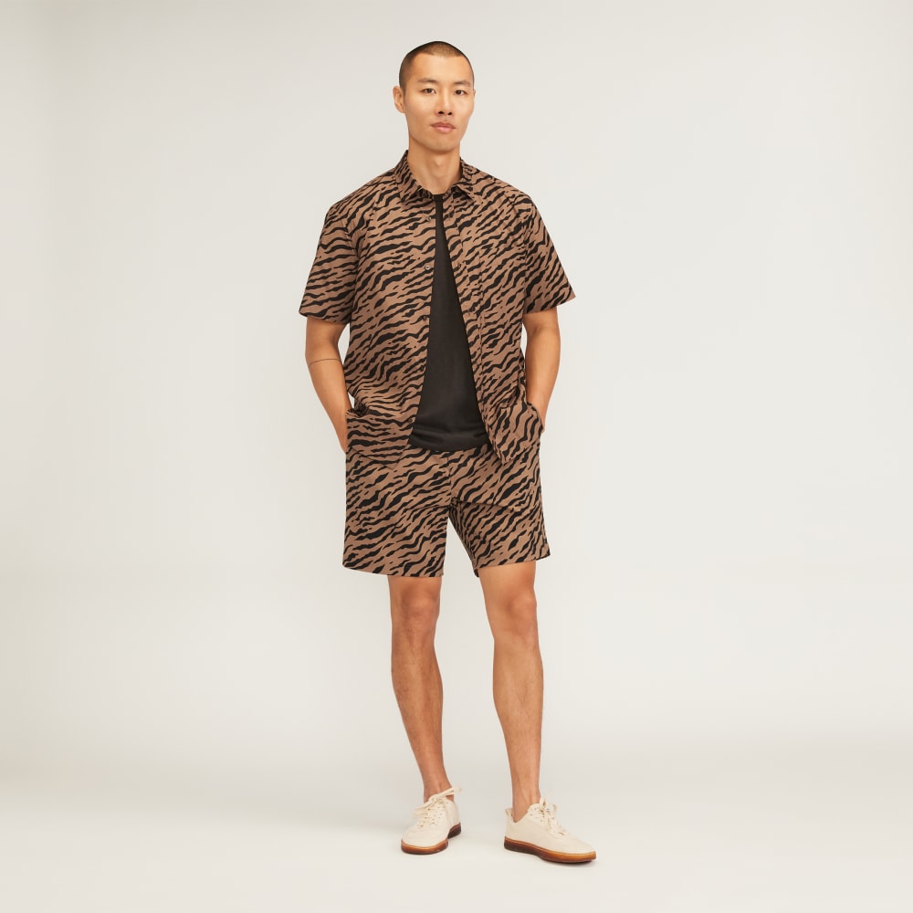 The Poplin Short-Sleeve Shirt | Tiger Stripe Toasted Coconut - Image 6