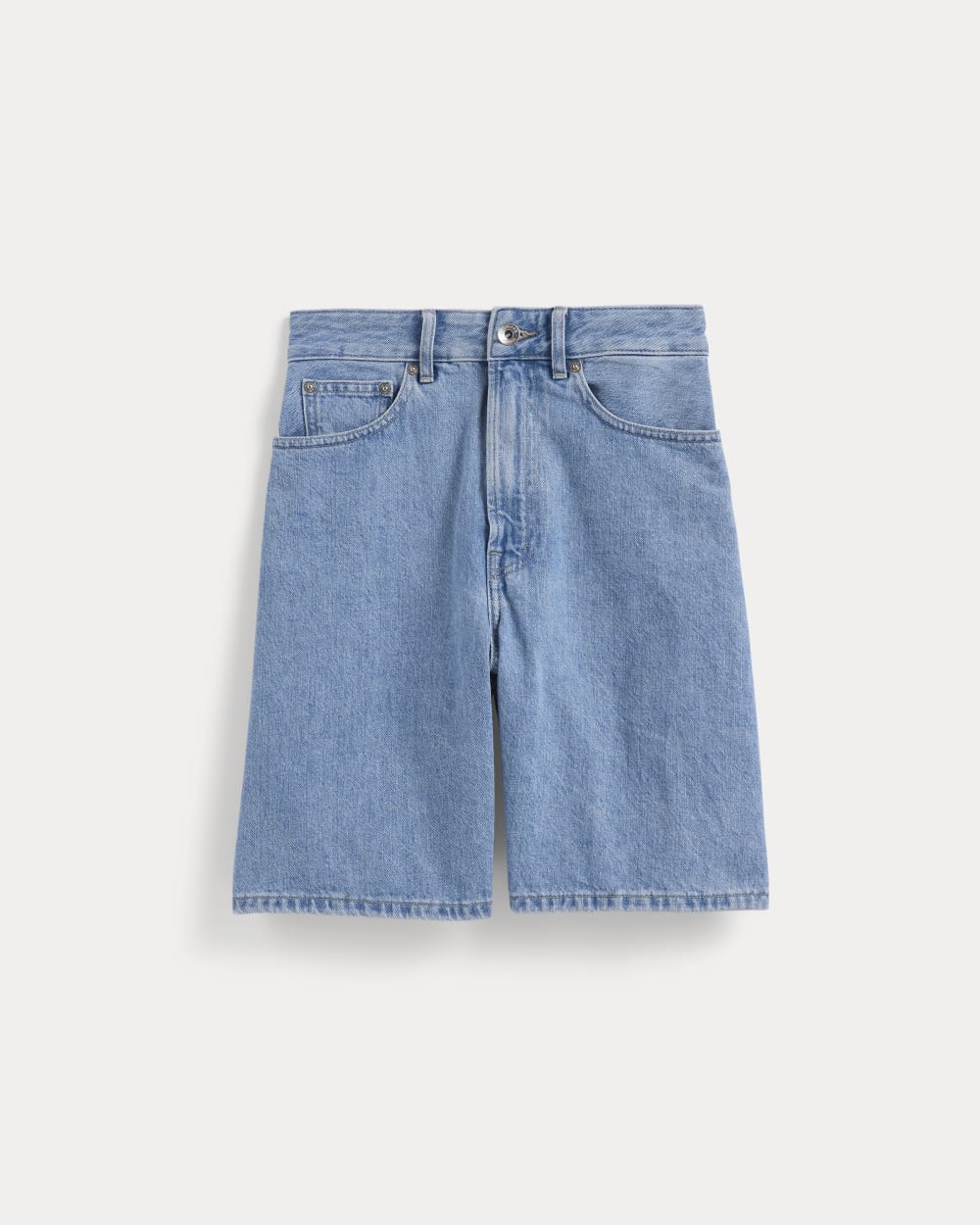 The Long A-Line Denim Short | Light Indigo - Image 2