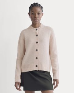 The Crew Cardigan in Alpaca | Soft Rose