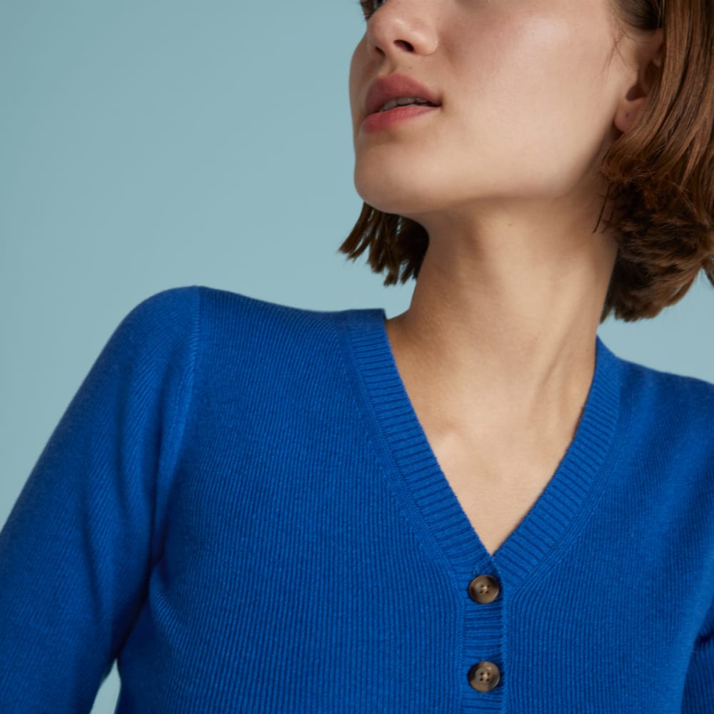 The Luxe Merino Cardigan | Lapis Blue - Image 5