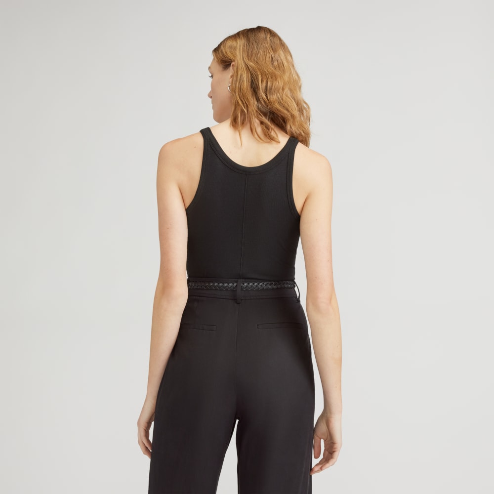 The Supima? Micro-Rib Cropped Tank | Black - Image 3