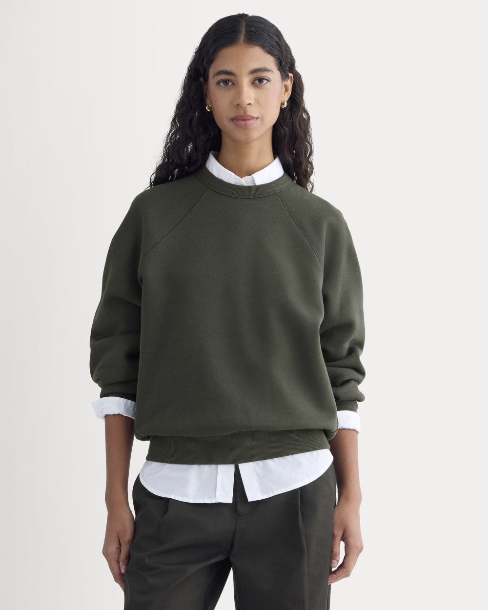 Luxe Fleece Raglan Crewneck | Washed Black