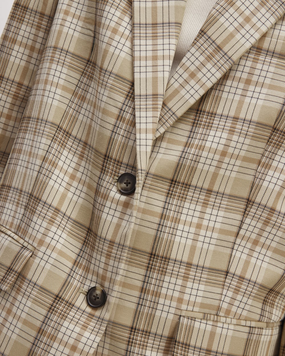 The Oversized Blazer in Buttersmooth | Pale Khaki Plaid - Image 5