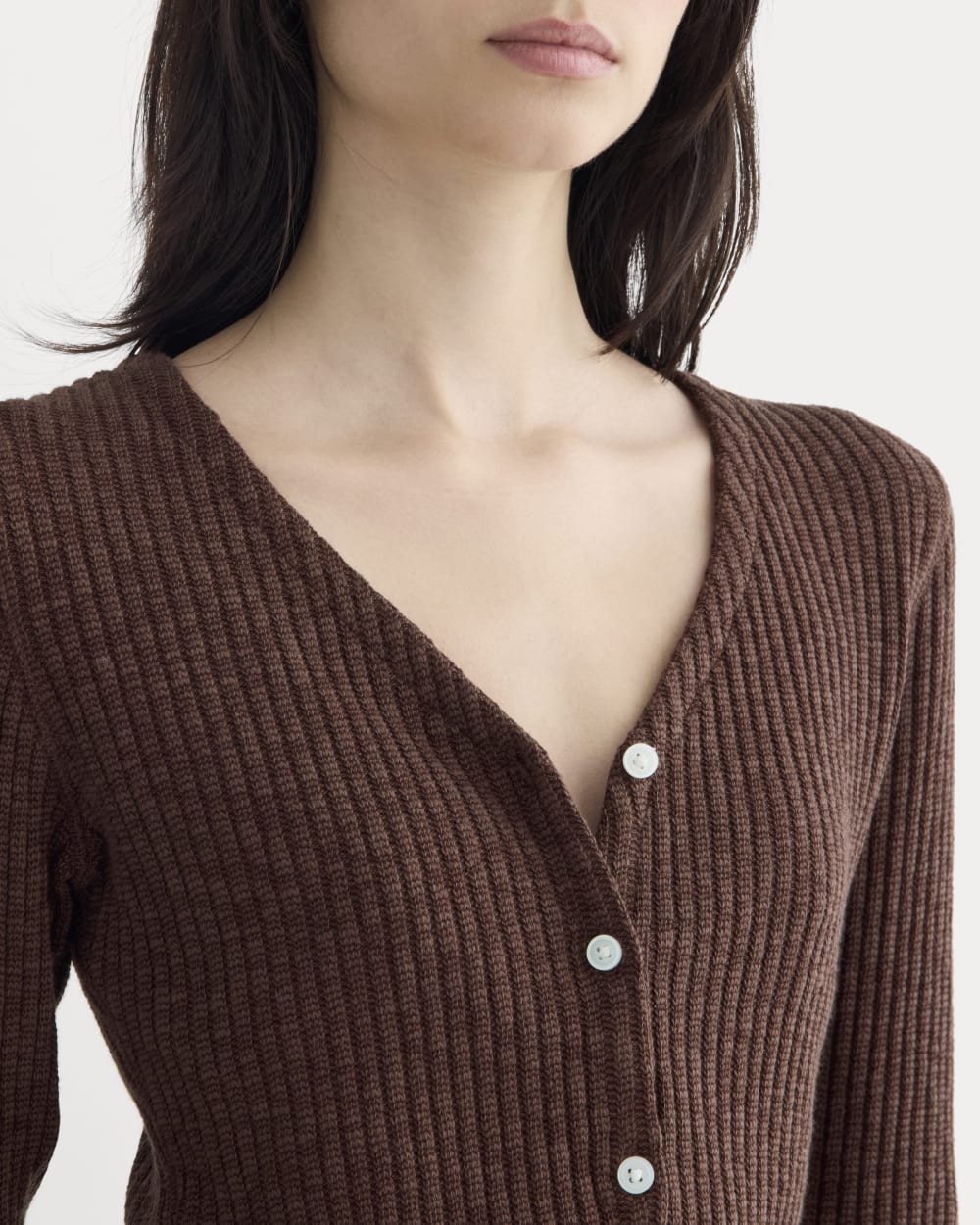 The Cozy Rib Cardigan | Dark Mahogany - Image 4
