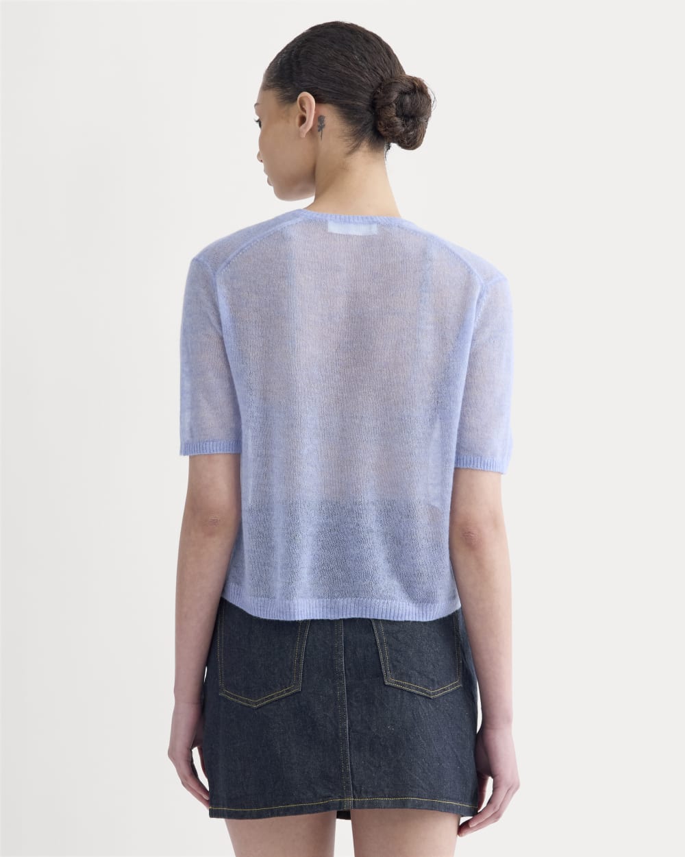 The Air Alpaca? Short-Sleeve Cardigan | Soft Blue - Image 6