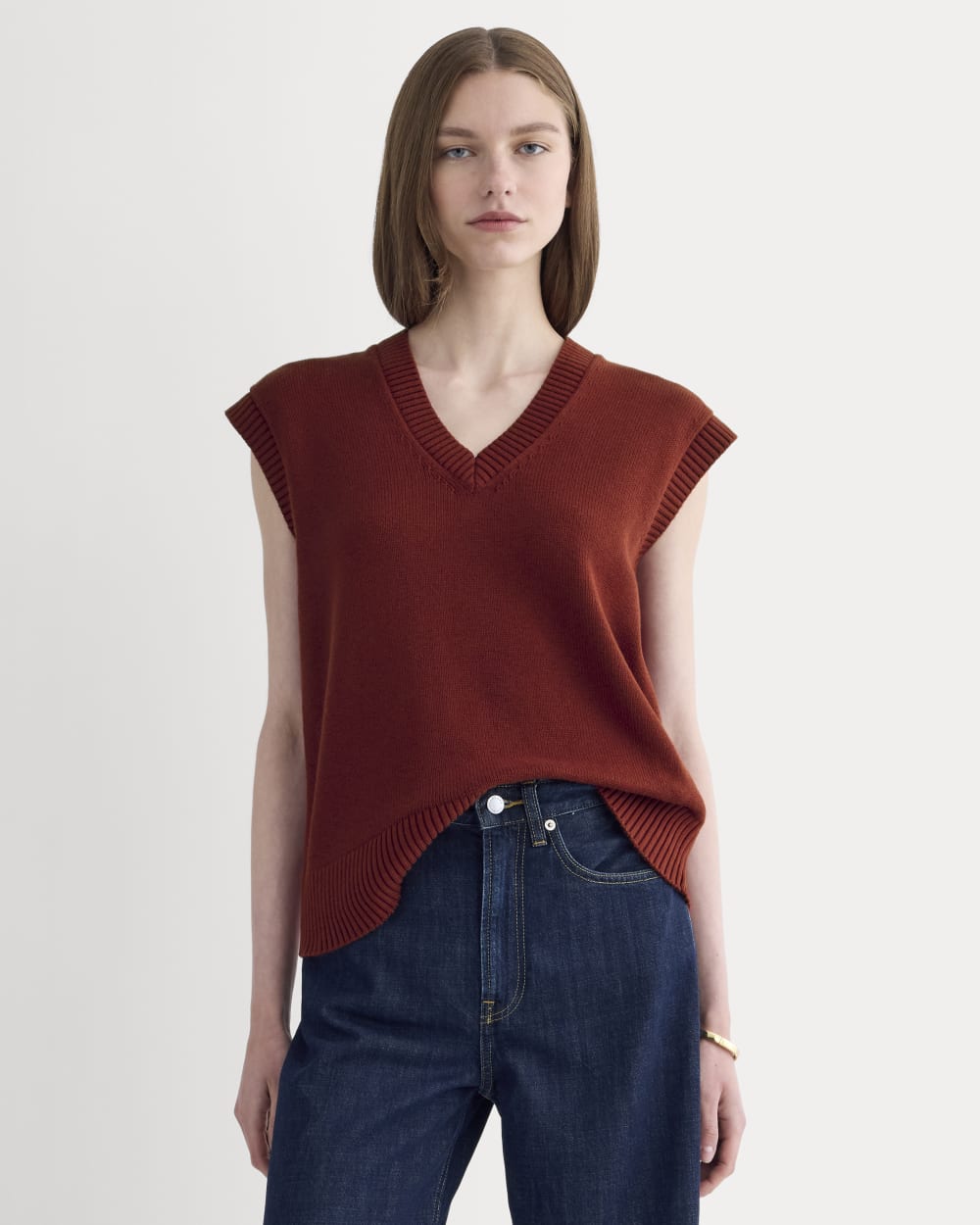 The Boxy Vest in Everyday Cotton | Merlot