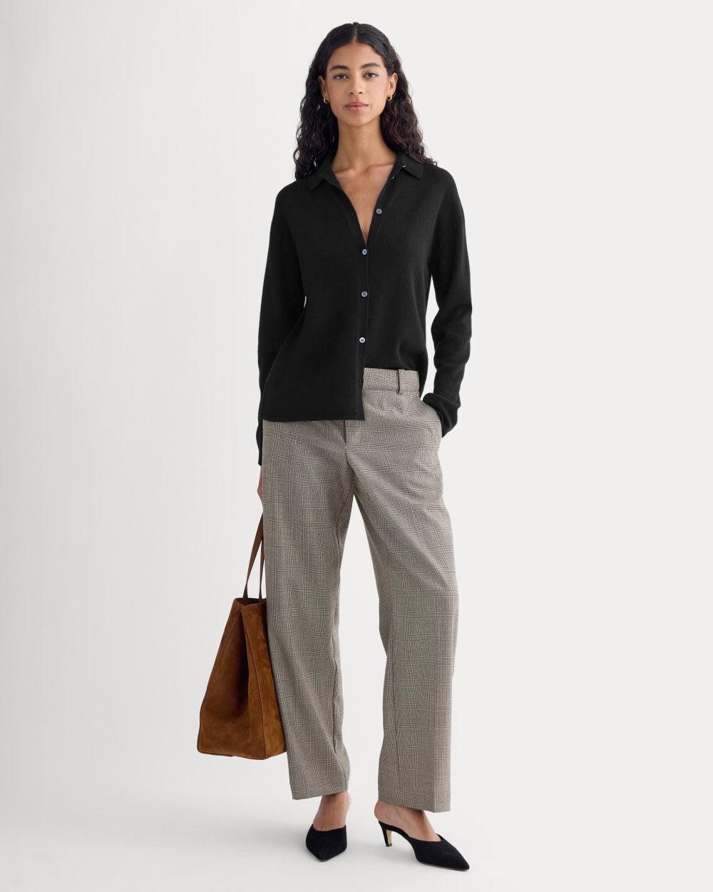 Cashmere Button-Up Shirt | Black - Image 3