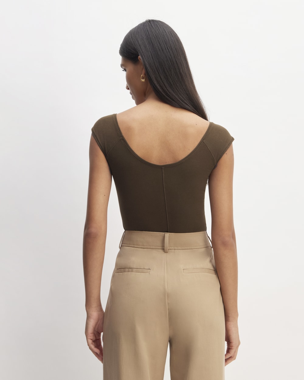 The Supima? Form Cap-Sleeve Tee | Cocoa - Image 4