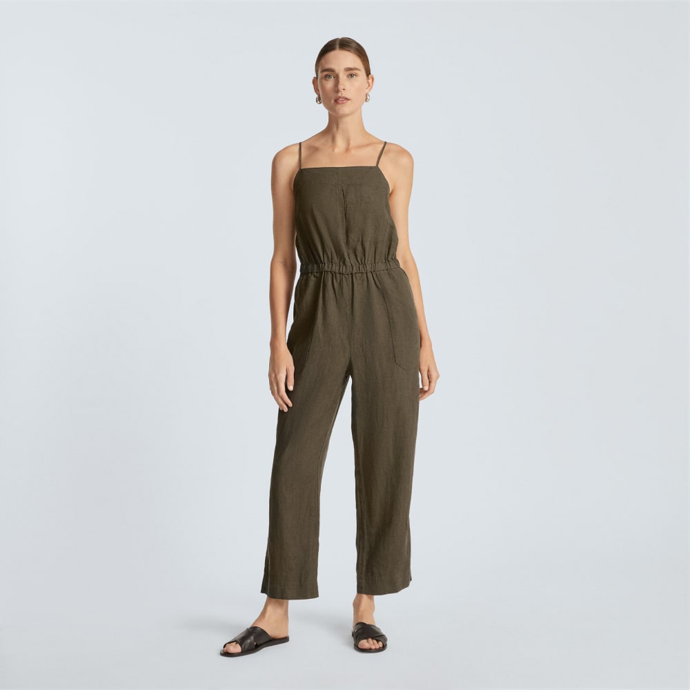 The Linen Shoestring Jumpsuit | Beech - Image 2