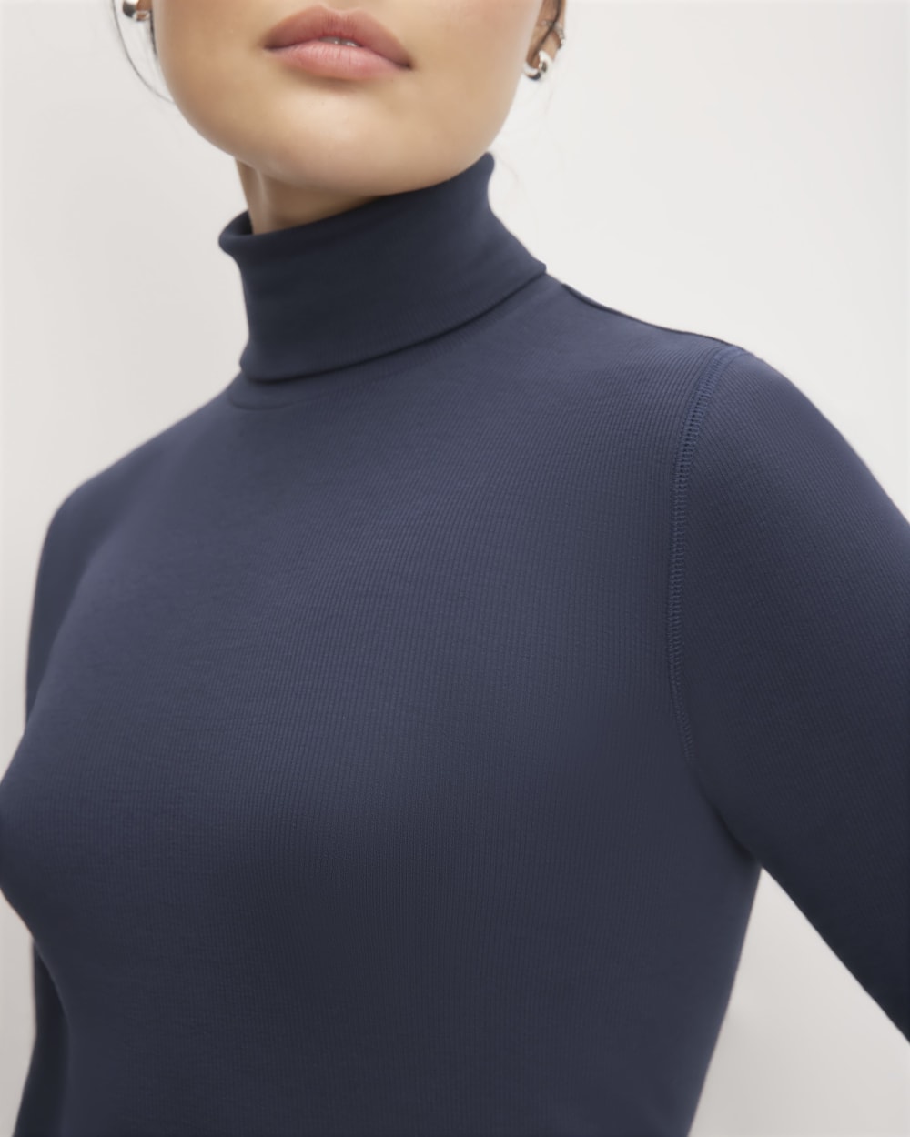 The Luxe Rib Turtleneck | Navy - Image 3