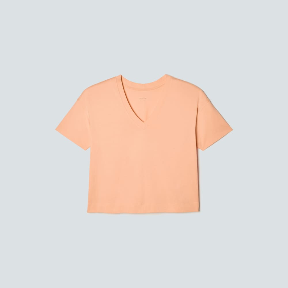 The Organic Cotton Slouchy V-Neck | Apricot