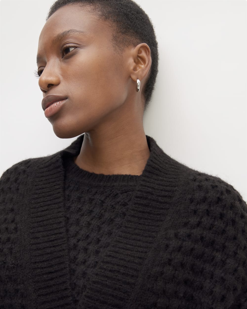 The Cloud Oversized Textured Cardigan | Black - Image 4