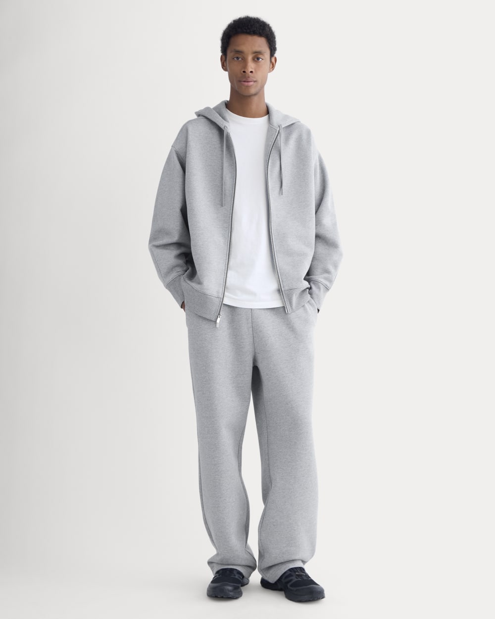 Luxe Fleece Full-Zip Hoodie | Vintage Heather Grey - Image 3