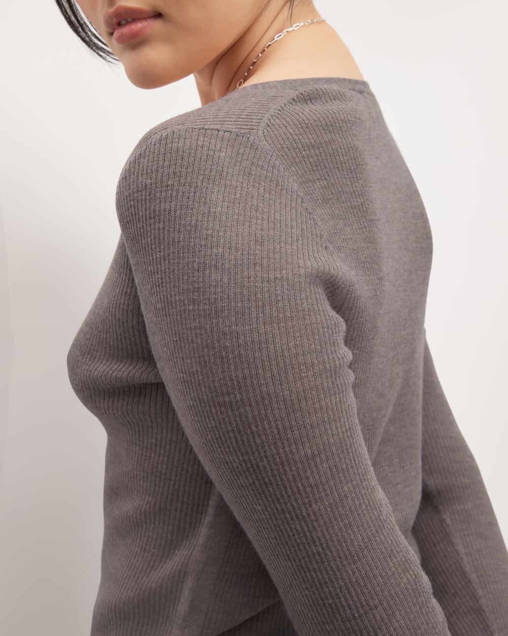 The Cardigan in Ultrasoft Merino | Heather Cocoa - Image 5