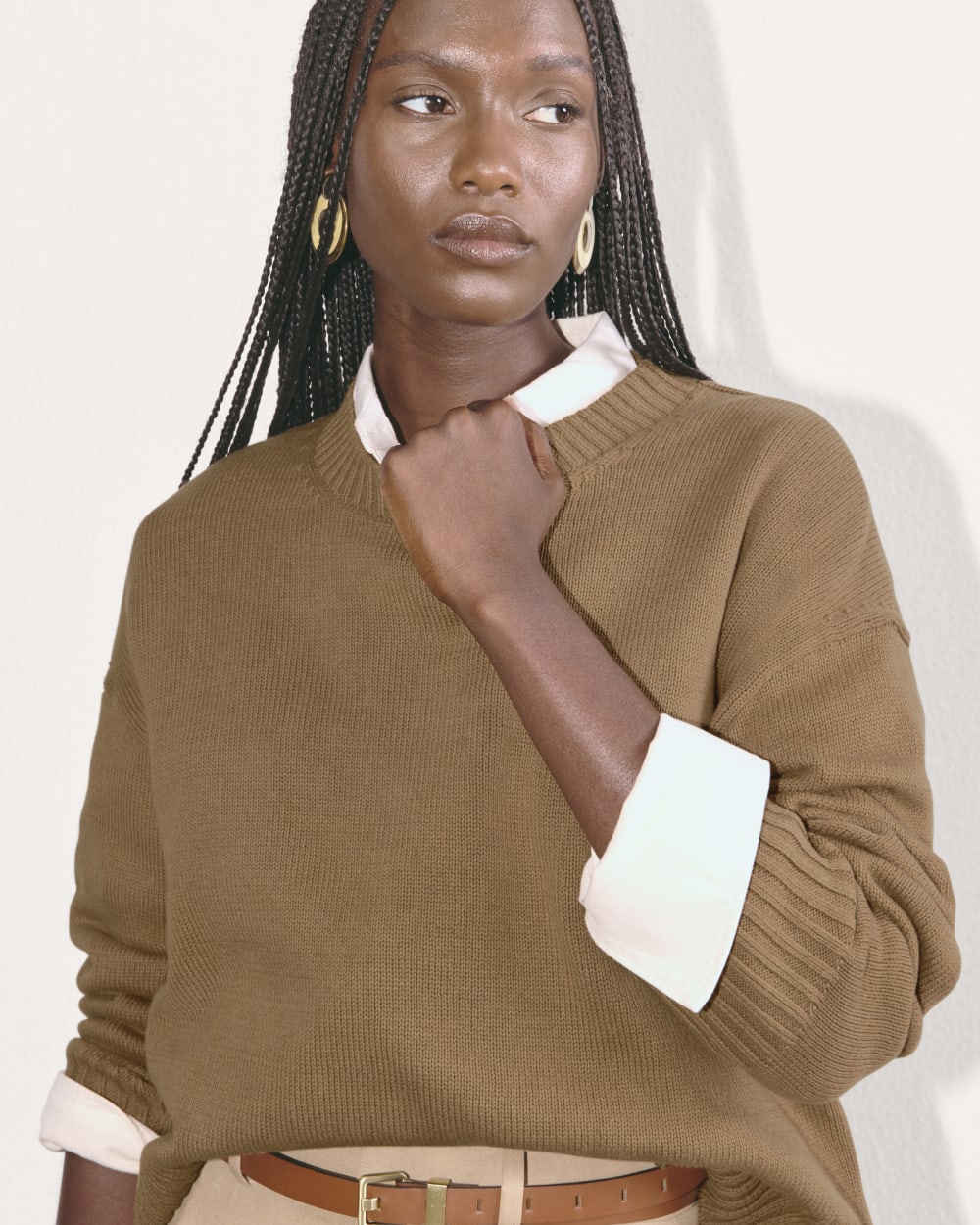 The Boxy Sweater in Everyday Cotton | Toasted Coconut - Image 3