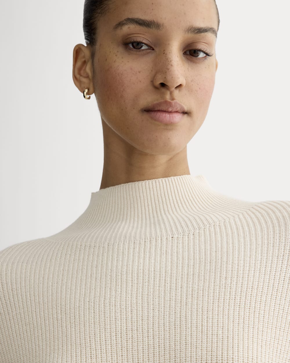 The Slouchy Funnel Neck in Everyday Cotton | Canvas - Image 3