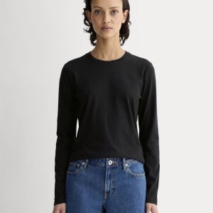 The Slim Long-Sleeve Crew in Essential Cotton | Black