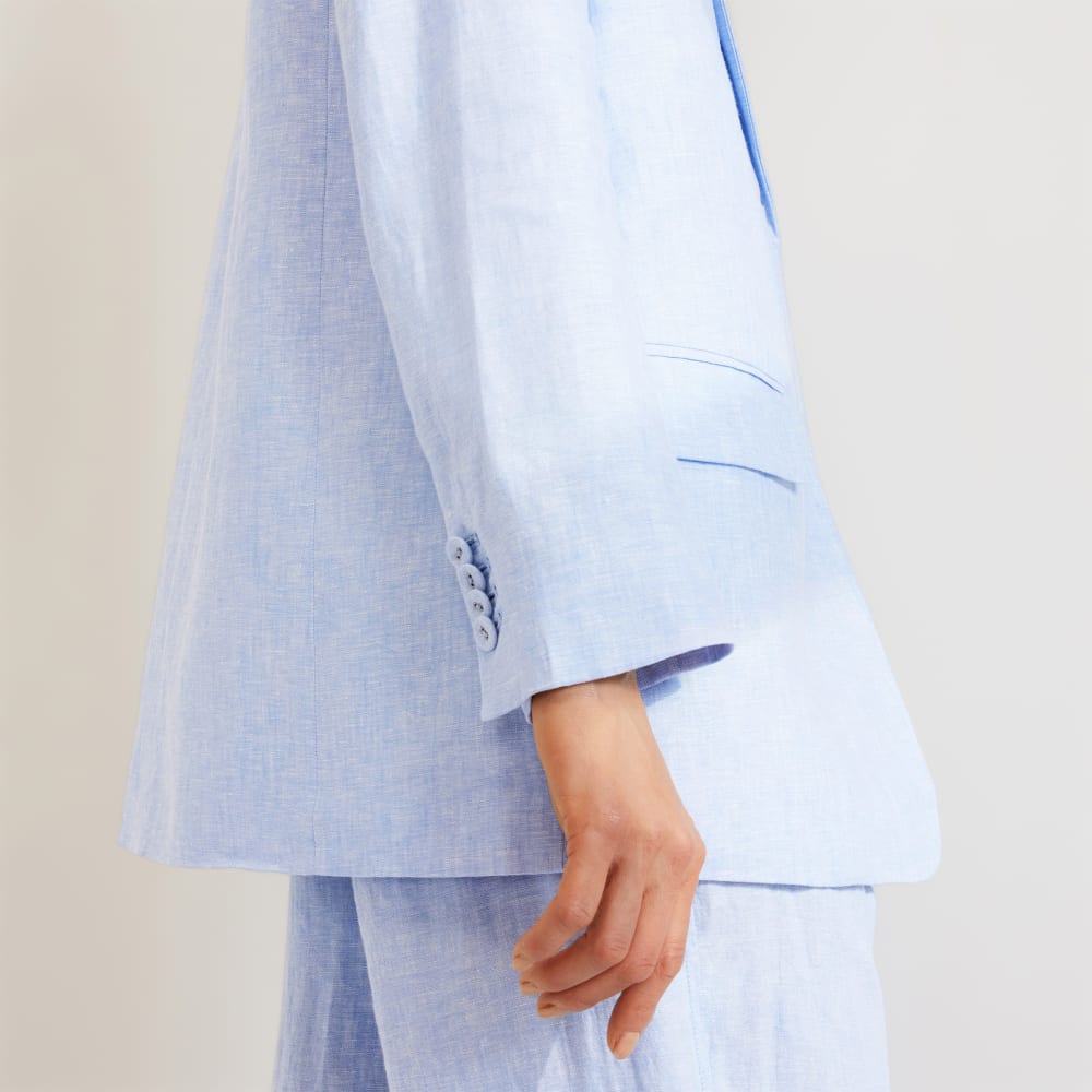 The Oversized Blazer in Linen | Light Blue - Image 5