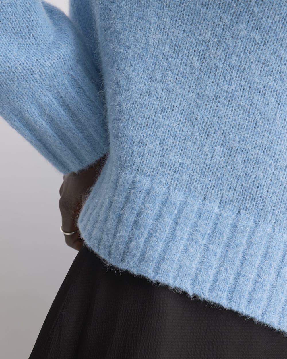 The Alpaca Cropped Crewneck Sweater | Heritage Blue - Image 5