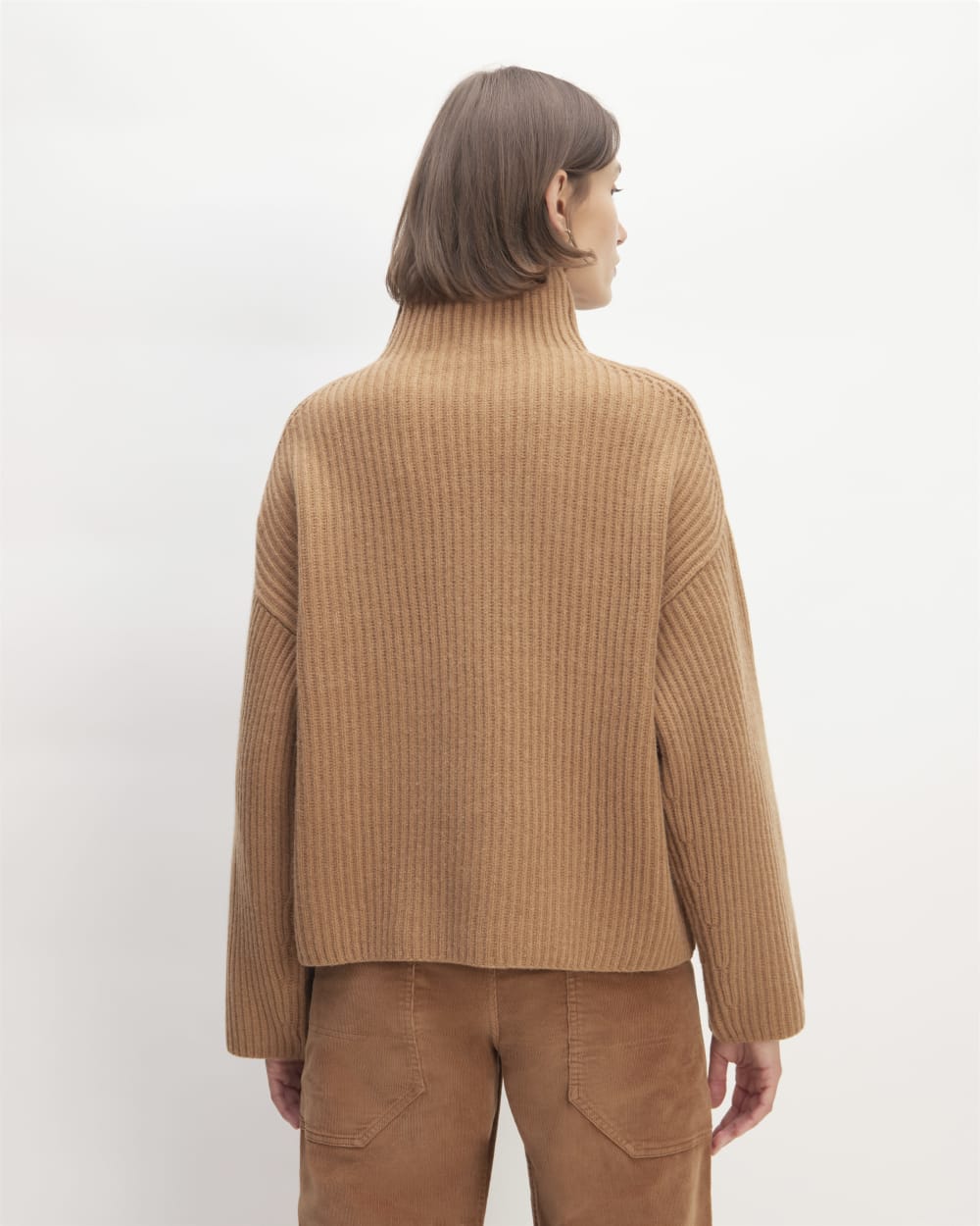 The Felted Merino Funnel-Neck Pullover | Deep Camel - Image 5