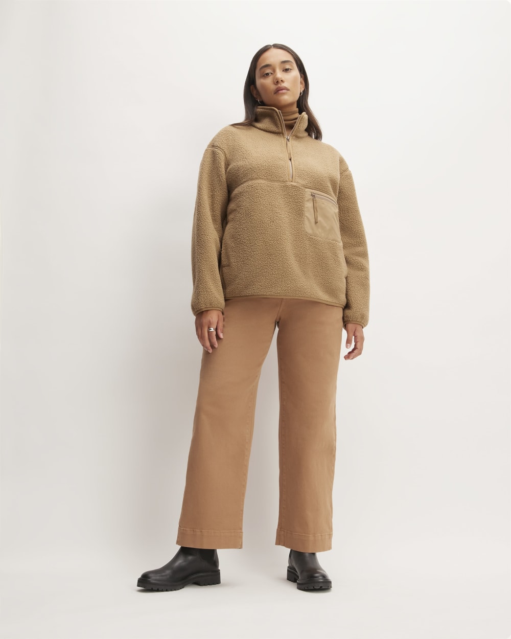 The ReNew Fleece Oversized Half-Zip | Tiger's Eye - Image 3