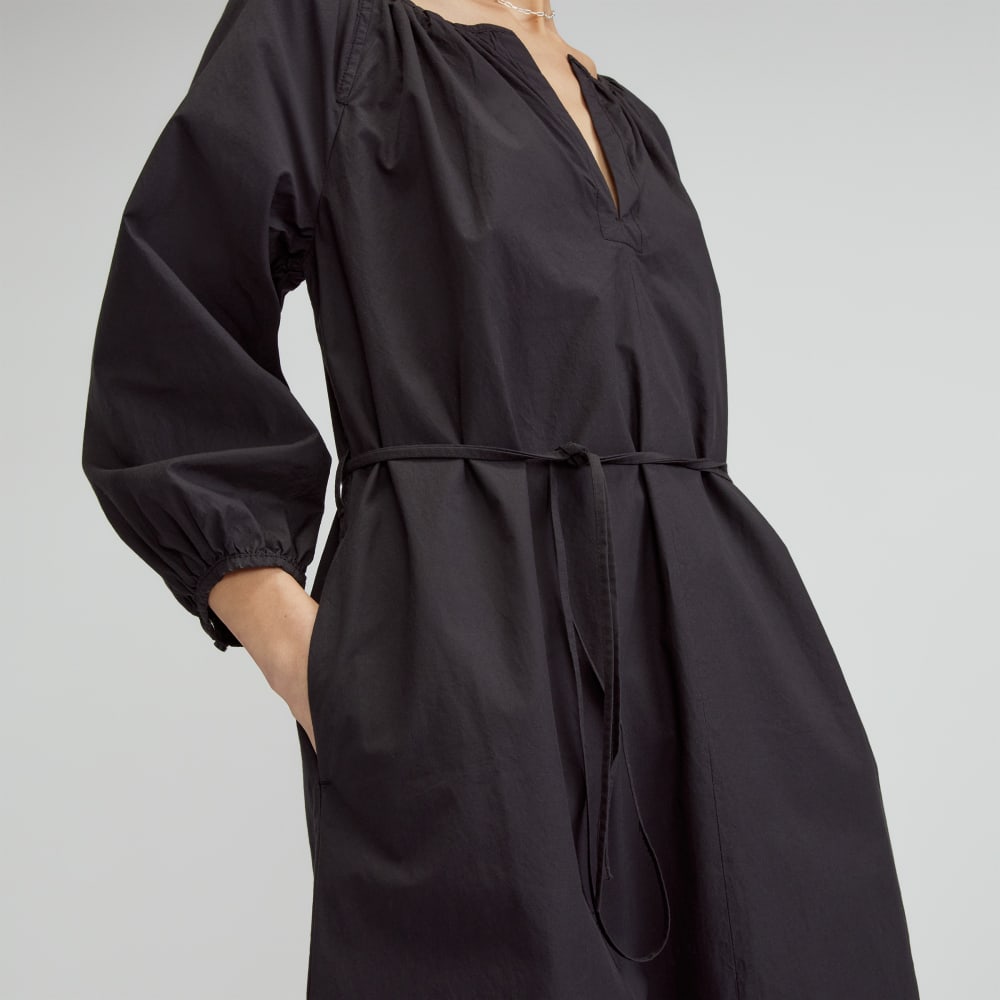 The Raglan Sleeve Poplin Dress | Black - Image 6