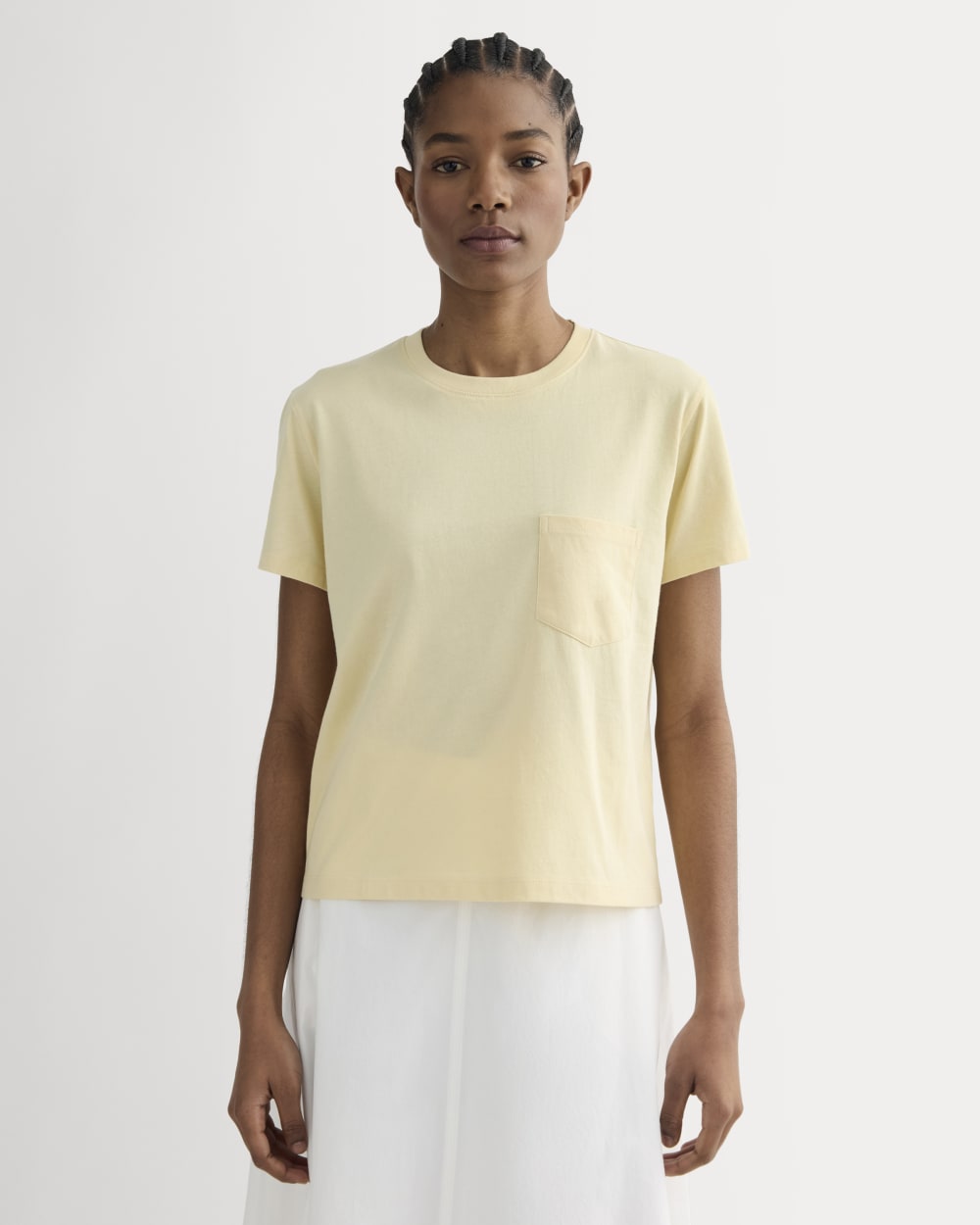The Box-Cut Tee in Essential Cotton | Banana Crepe | Pocket