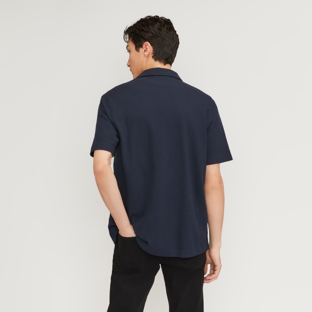 The Pique Short-Sleeve Shirt | Deep Navy - Image 3