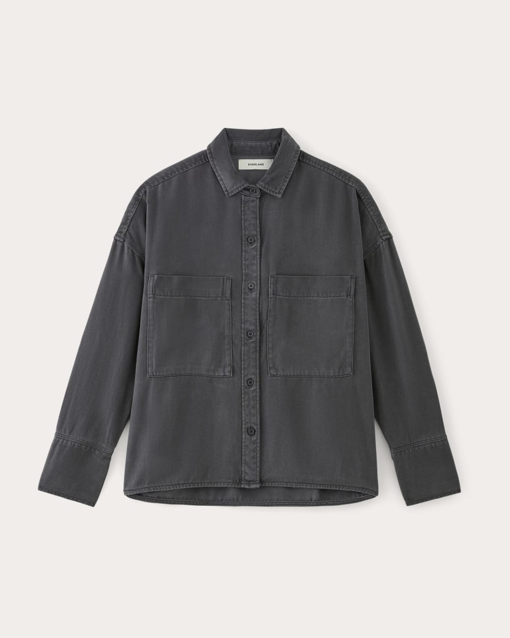 The Boxy Overshirt in Buttersoft | Graphite - Image 2