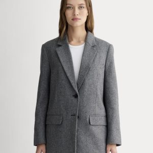 The Oversized Blazer in Wool | Grey Herringbone
