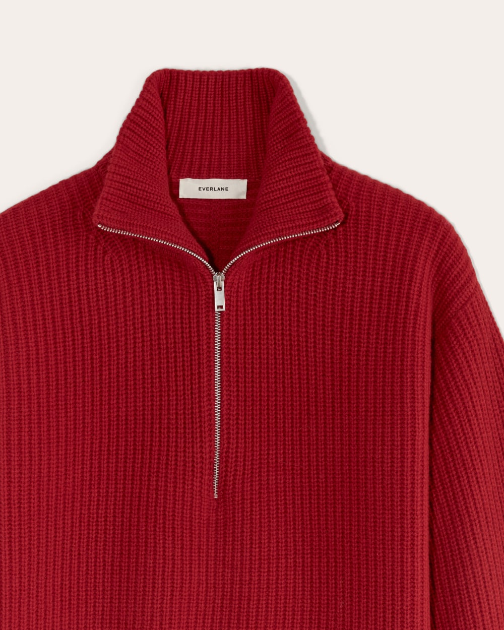 The Half-Zip Sweater in Luxe Merino | Berry Red - Image 6