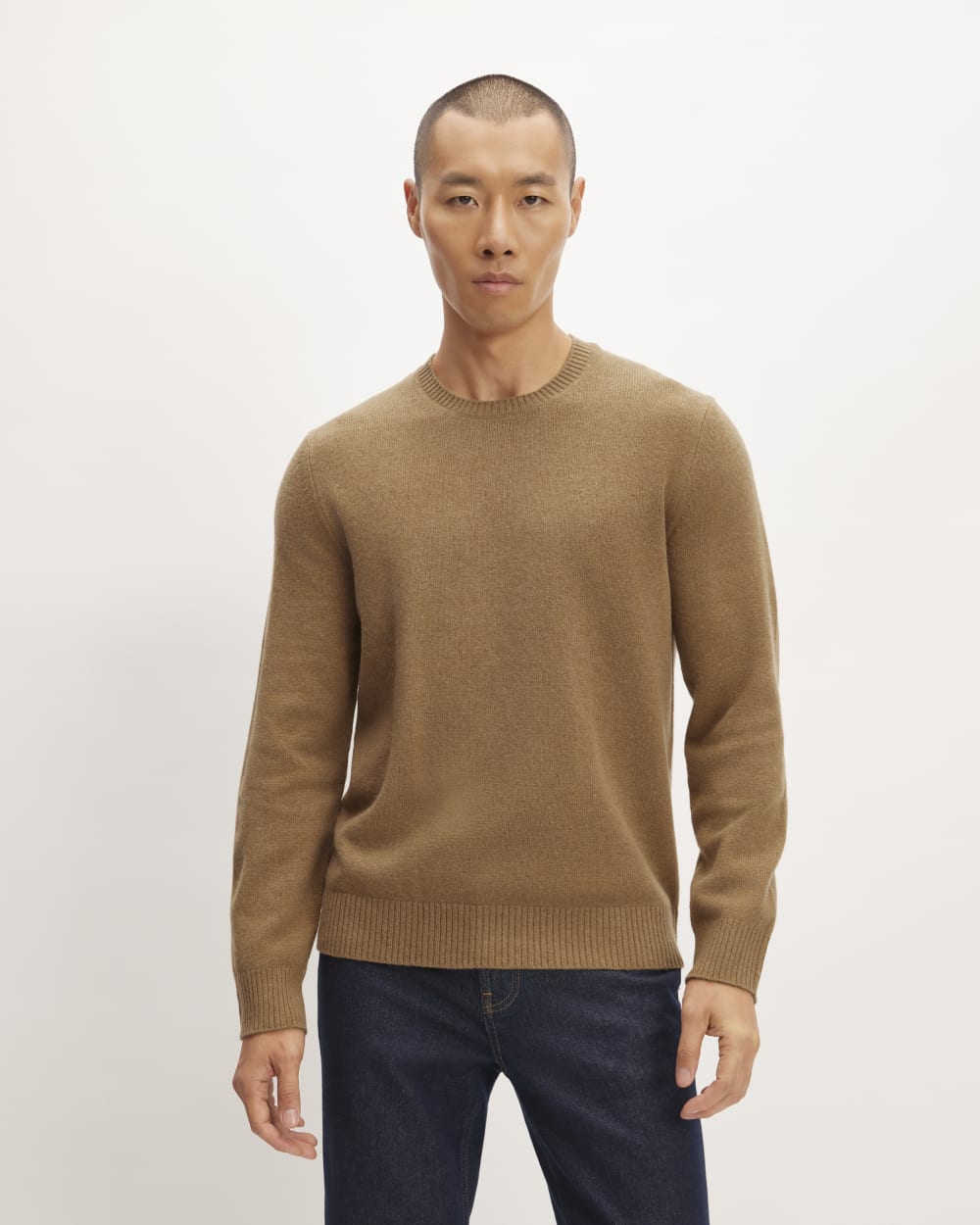 The Premium Merino Crew Neck Sweater | Deep Camel