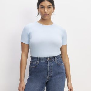 The Luxe Rib Crew | Chambray Blue