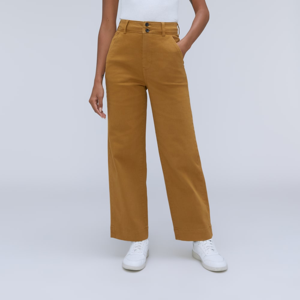 The Organic Wide-Leg Pant | Tapenade - Image 3