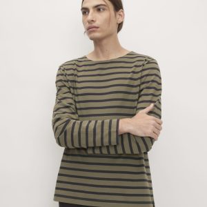 The Premium-Weight Long-Sleeve Mariner Tee | Kalamata / Black