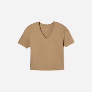 The Organic Cotton Slouchy V-Neck | Iced Coffee
