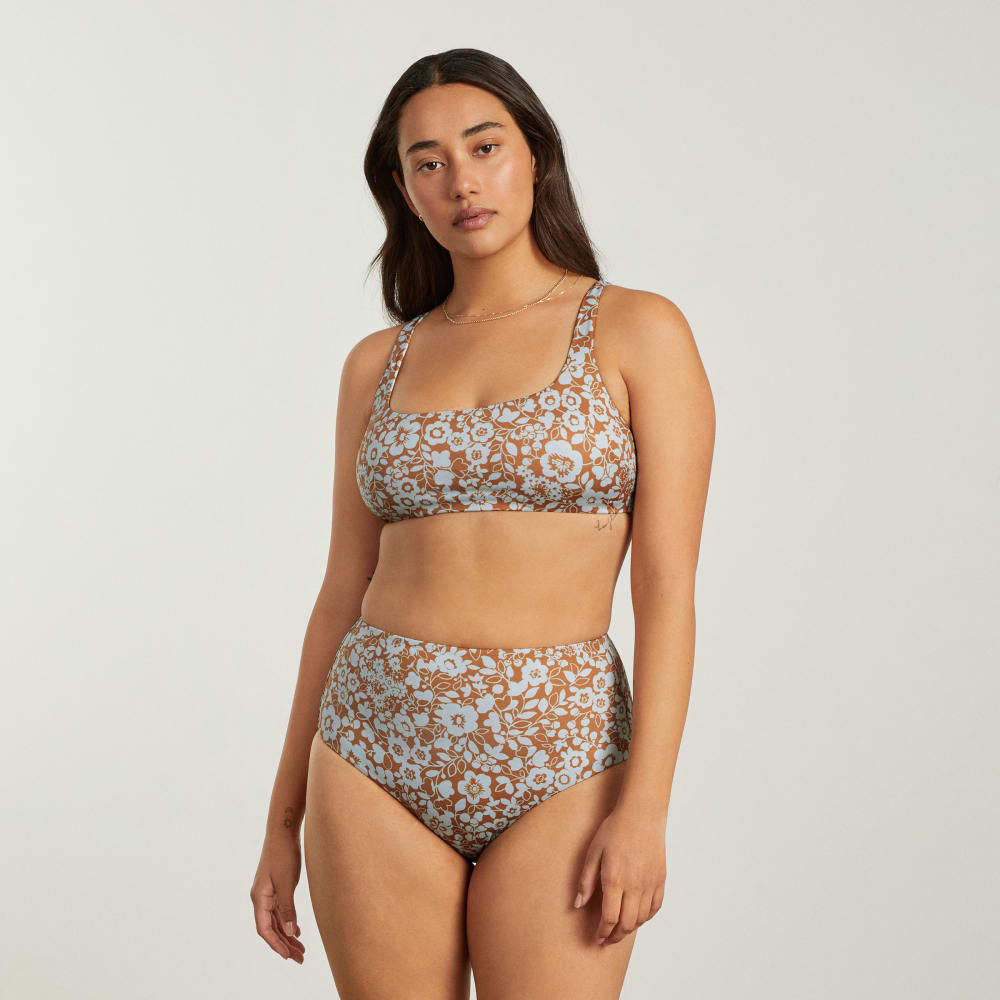 The Square-Neck Bikini Top | Honey Floral - Image 5