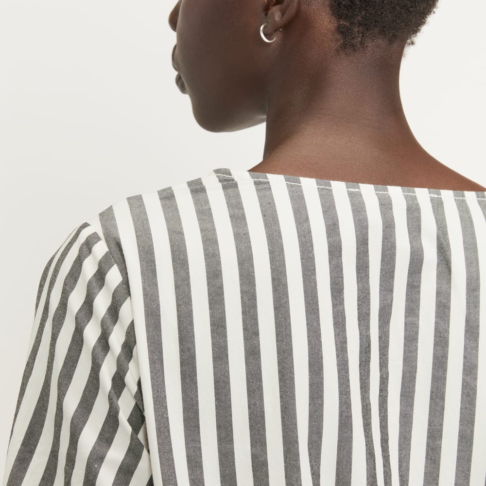 The Poplin Tiered Dress | Bone / Black - Image 5