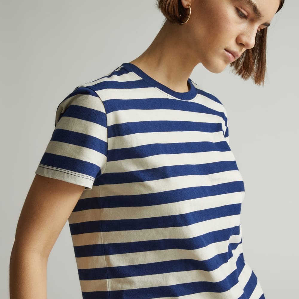 The Box-Cut Tee in Essential Cotton | Ocean Cavern / Canvas Tan | No Pocket - Image 4