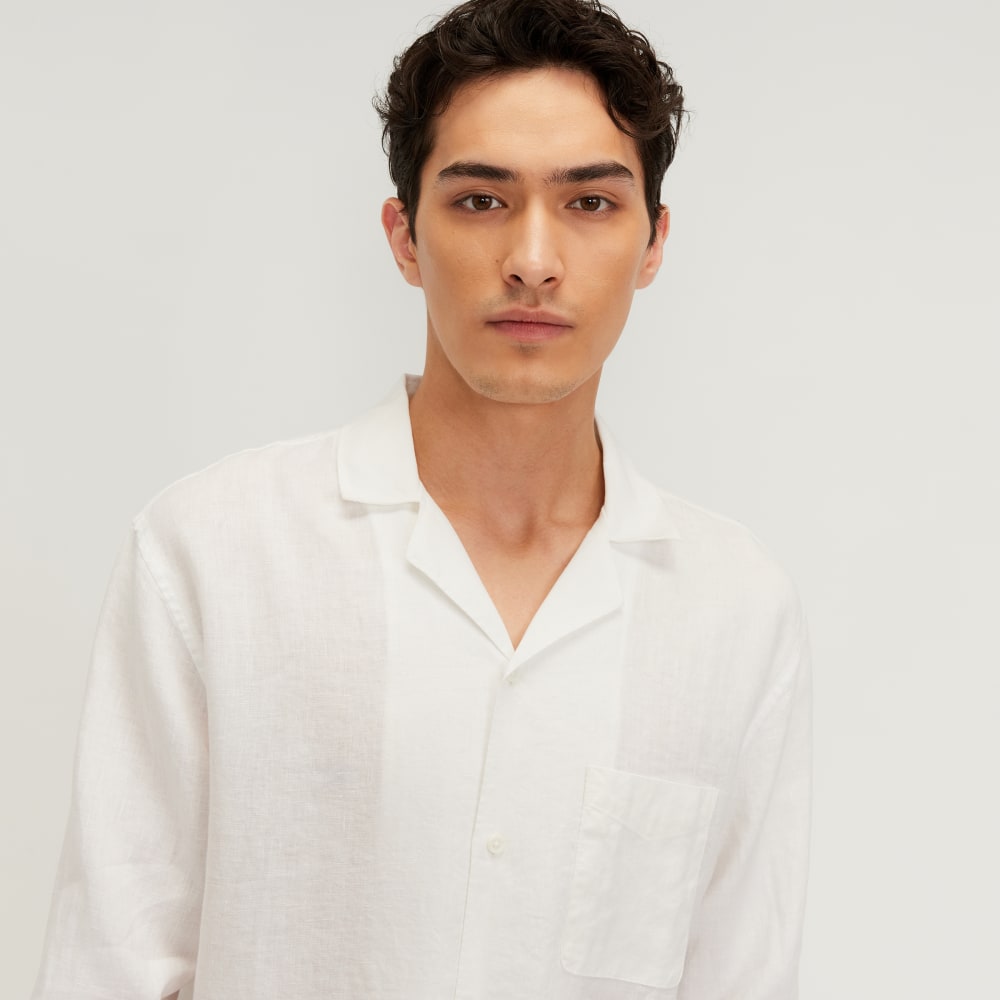 The Relaxed Linen Long-Sleeve Shirt | White - Image 4