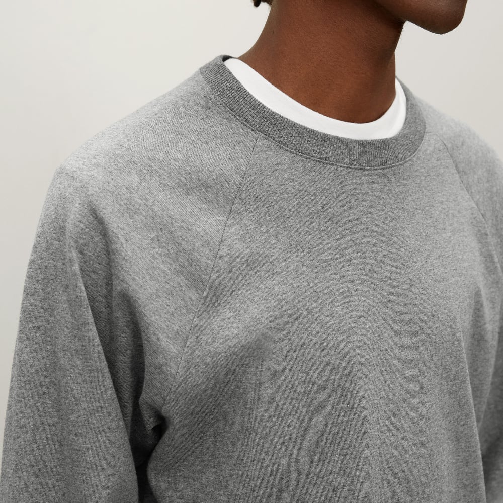 The Premium-Weight Long-Sleeve Crew | Uniform | Mid Heathered Grey - Image 3