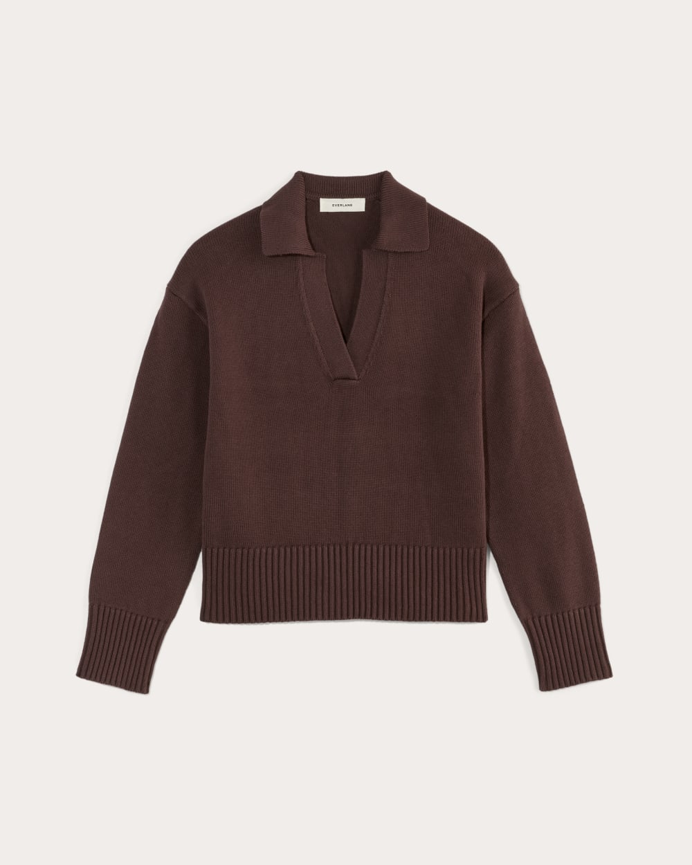 The Boxy Polo in Everyday Cotton | Dark Mahogany - Image 2