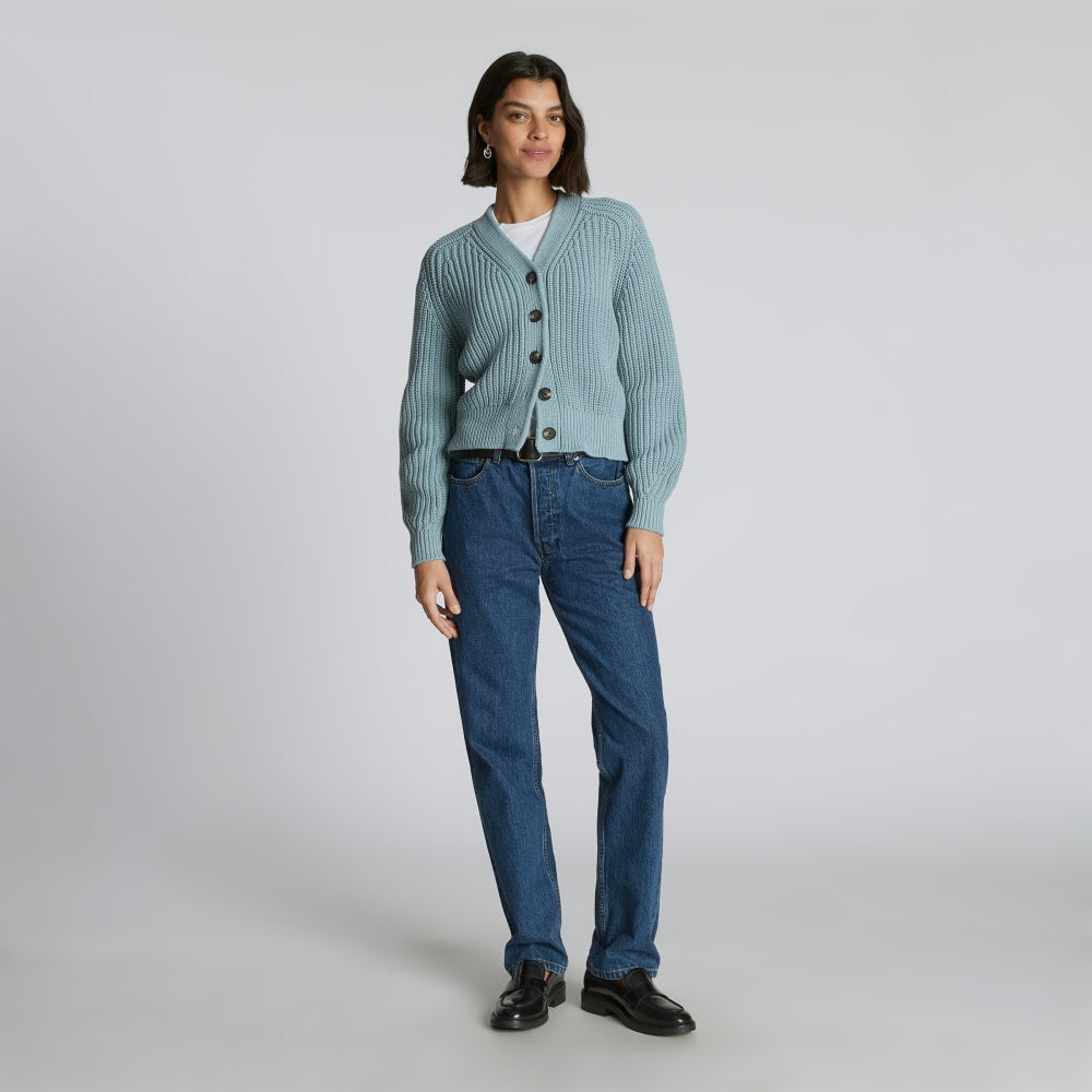 The Texture Cotton Cardigan | Blue Shadow - Image 5