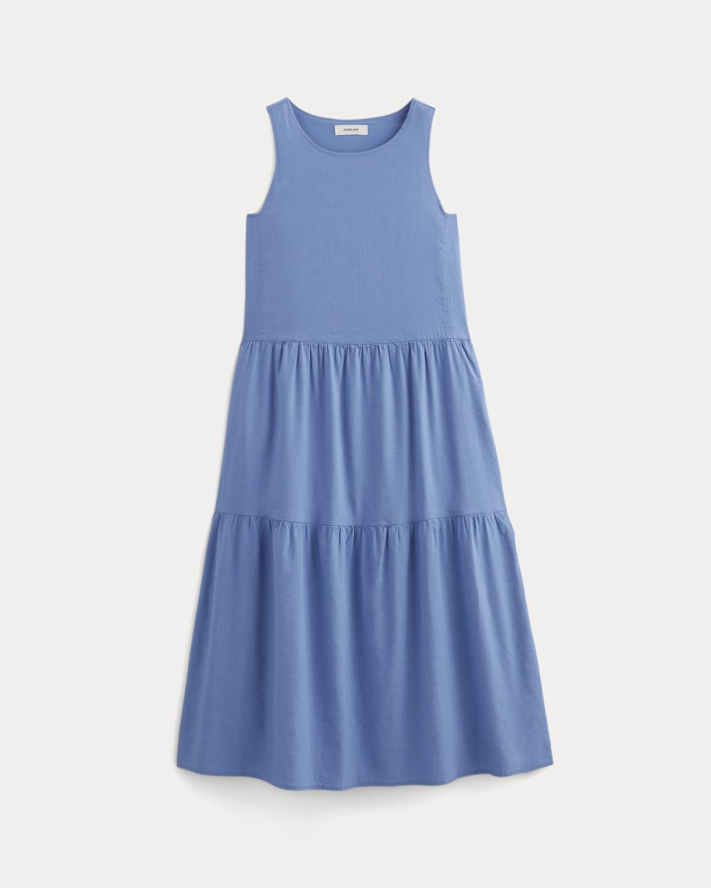 The Tiered Dress in Stretch Linen | Bluebell - Image 2