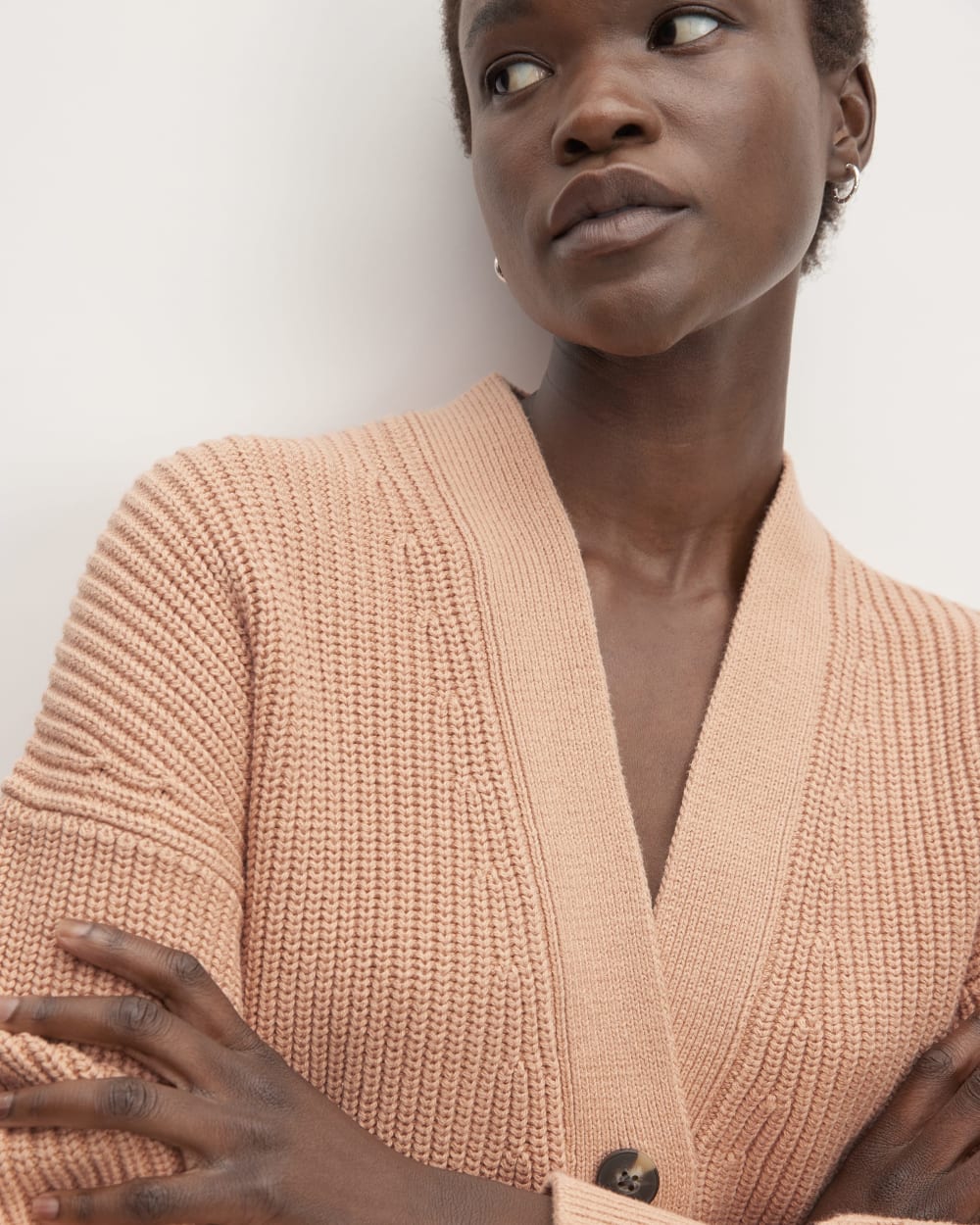 The Boxy Cardigan in Everyday Cotton | Blush Pink - Image 4