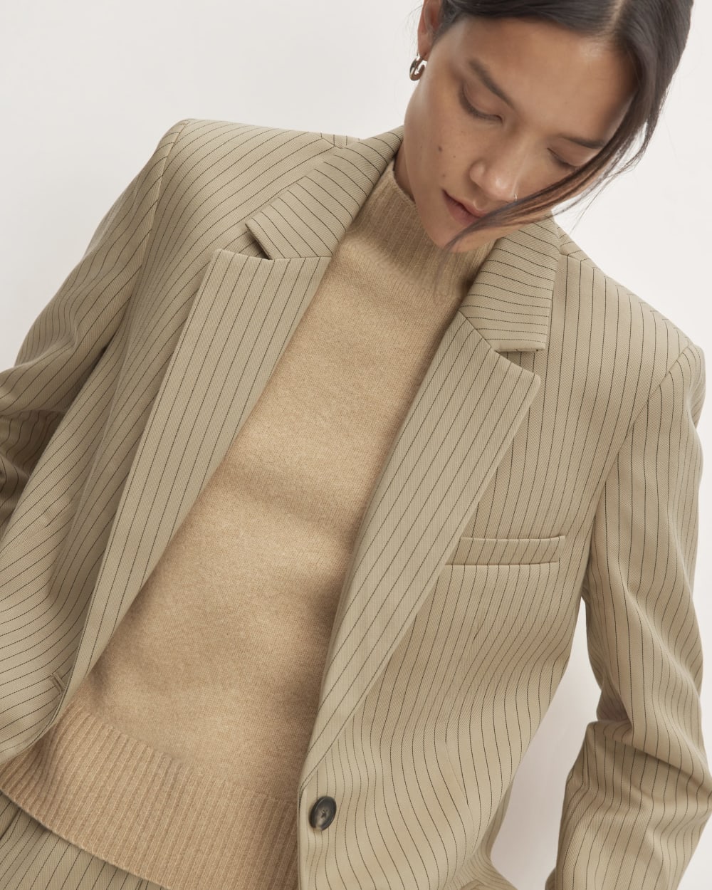 The Oversized Blazer in Buttersmooth | Cornstalk / Black - Image 4