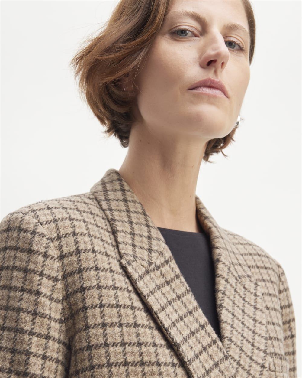 The ReWool? Double-Breasted Blazer | Beige Houndstooth - Image 4