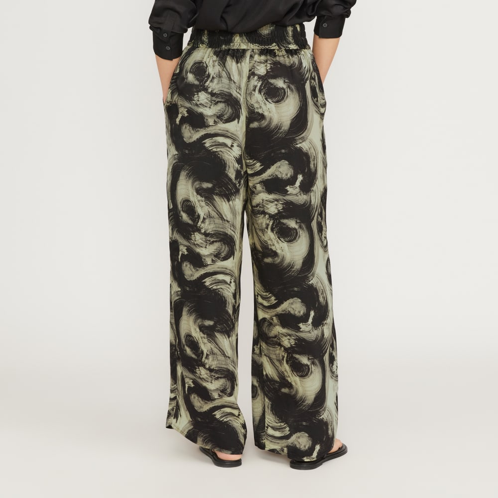 The Satin Pull-On Pant | Pale Yellow / Black - Image 3