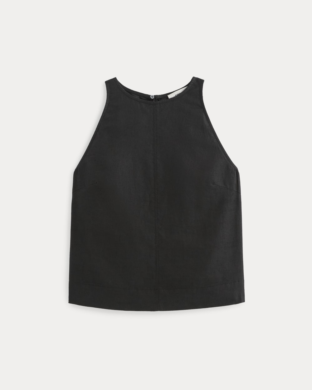 The Linen High-Neck Tank | Black - Image 2